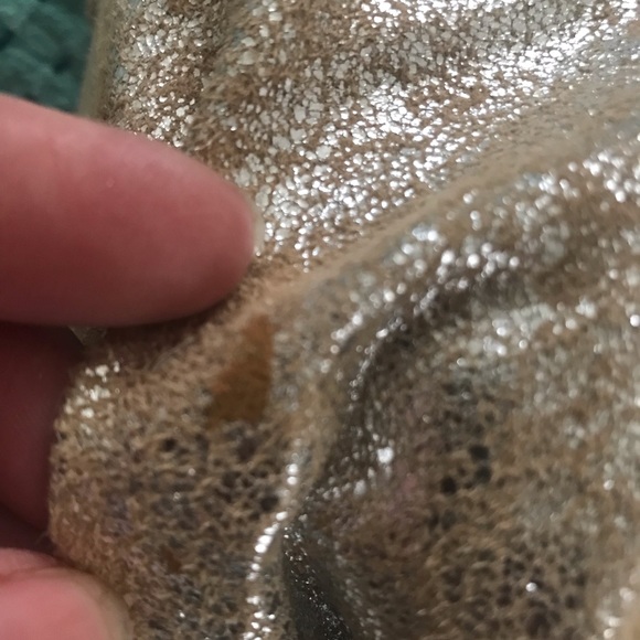 Vintage MARY FRANCIS bag, Gold distressed leather, roses, beads, shells/suede. ! - Picture 12 of 12